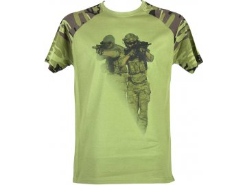 Pánské tričko camouflage s potiskem Voják