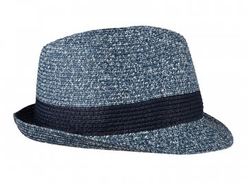 Letní klobouk v proutěném vzhledu modrá