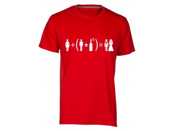 Pánské tričko pro novomanžela rovnice cervena