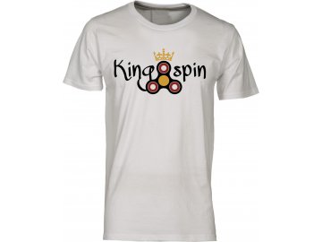 Pánské tričko KING SPIN bílá. potisk FIget Spinner