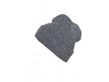 Dvojitě pletená melírovaná čepice v módním střihu šedá