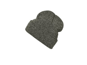 Dvojitě pletená melírovaná čepice v módním střihu černý melír