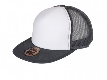 Truck kšiltovka 5 Panel Flat Peak s rovným kšiltem bílá - graphite