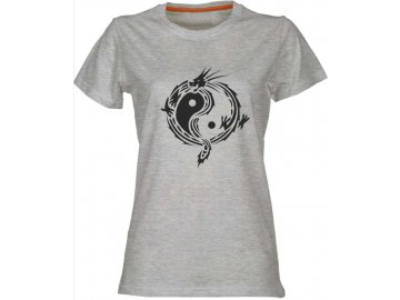 Dámské tričko Jin Jnag v motivu draka melír