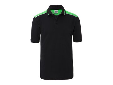 Pánská pracovní polokošile s kontrastními doplňky černá limetková