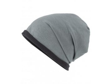 Ležérní čepice pro volný čas s fleecovým okrajem v kontrastní barvě šedá