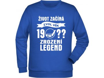 Mikina zrozeni legend hokej zvol si svuj ročník royal