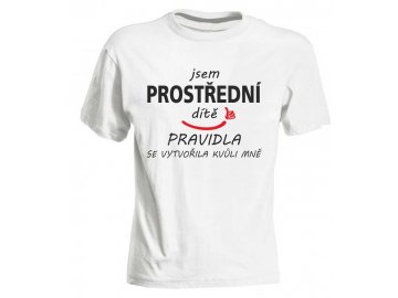 Dětské tričko Prostřední dítě bílá