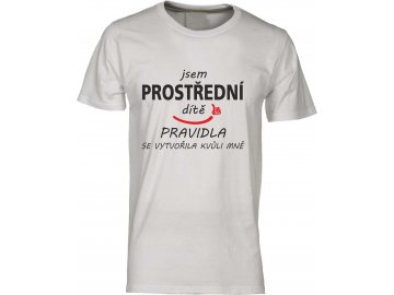 Pánské tričko Prostřední dítě bílá