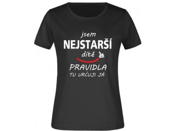 Dámské tričko nejstarsi dite cerna