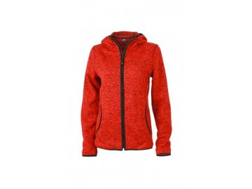 Dámská bunda KnDámská bunda z pleteného fleecu v melírovaném vzhledu červená