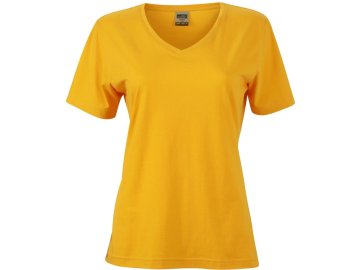 Dámské odolné pracovní tričko do V žlutá