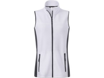 Dámská odolná pracovní fleece vesta se softshellovými boky bílá