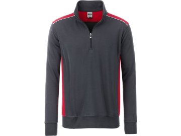 Pánská velmi odolná mikina se zipem v poloviční délce v novém designu šedá