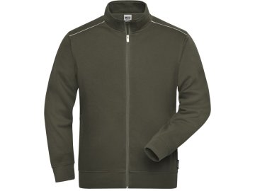 Pánská pracovní odolná mikina na zip celopropínací do velikosti 6XL olive