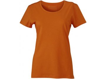 Dámské tričko s módní strukturou a štepováním oranžová