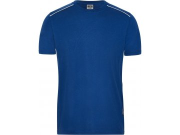 Pánské pracovní tričko s kontrastní vsadkou vpředu a vzadu modrá královská
