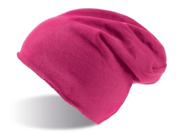 Prodloužená čepice s rolovaným okrajem růžová