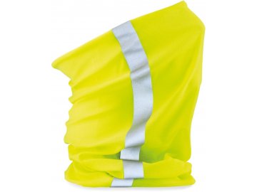 Prodyšný multifunkční tubus, šátek s reflexním pruhem fluo žlutá