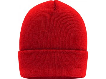Klasická zimní čepice s extra velkým okrajem červená