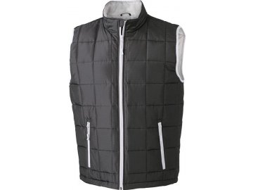 Lehká pánská polstrovaná vesta na zip s teplým materiálem Thinsulate TM 3M černá