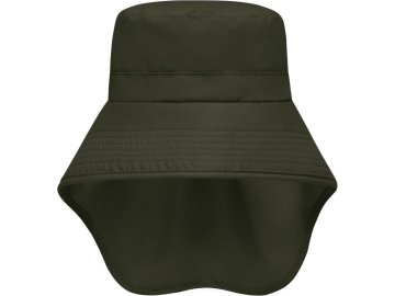 Klobouk s extra dlouhou ochranou krku olivová