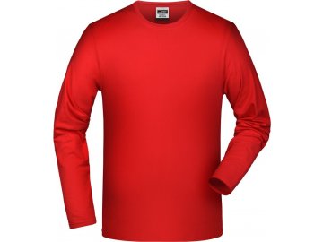 Velmi pěkné elegantní pánské triko s dlouhým rukávem a elastanem červená