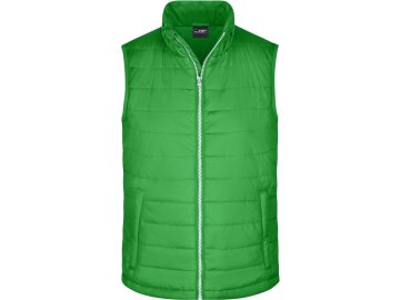 Pánská lehká polstrovaná prošívaná vesta zelená