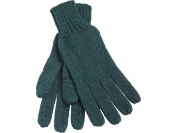 Pletené rukavice s žebrovanými lemy  zelená
