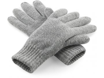 Pletené rukavice s teplou podšívkou Thinsulate šedý melír