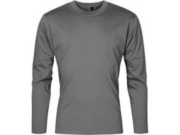 Pánské prémiové bavlněné triko s dlouhým rukávem šedá ocelová