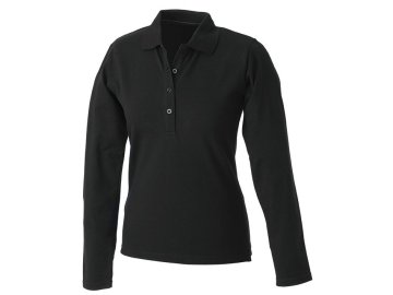 Pohodlné dámské polo triko s dlouhým rukávem černá