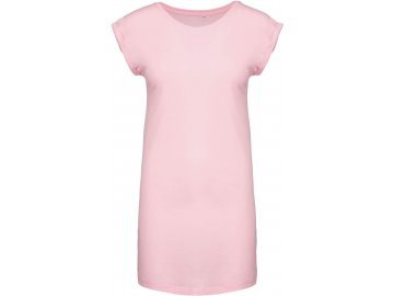 Dámské lehké dlouhé tričko nebo tričko šaty růžová