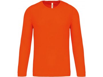Sportovní pánské triko s dlouhým rukávem PA443 oranžová fluo