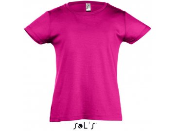 Dětské dívčí bavlněné tričko fuchsia