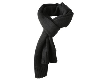 Klasická šála pletená z příze melange černá