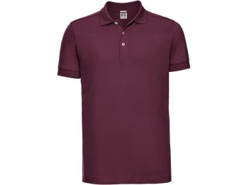 Pánská polokošile piqué s elastanem 566M Vínová burgundy