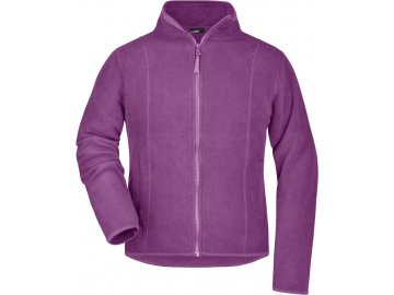 Dámská bunda se zúženým pasem z lehkého micro fleece fialová