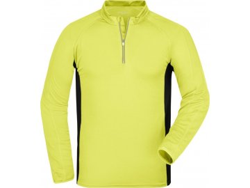 Pánské běžecké triko s dlouhými rukávy žlutá