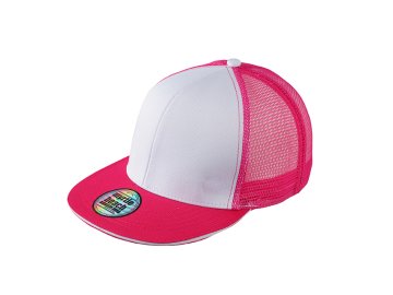 Vzdušná kšiltovka snapback ve vyšším profilu s rovným kšiltem růžová