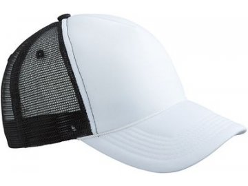5 panelová trucker kšiltovka s oky ve stylu retro, bílá
