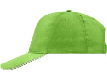 Kšiltovka promo 5 panelová s kontrastním proužkem zelená