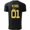 Pánské tričko s potiskem king 01 king cerna zlata