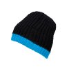 Pletená čepice s kontrastním lemem modrá