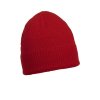 Pletená čepice s fleecovou podšívkou v oblasti čela červená