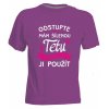 Dětské tričko s potiskem MÁM ŠÍLENOU TETU - fialová s růžovou