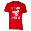 pánské tričko s potiskem just keep spinning červená