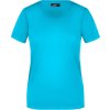 dámské tričko s kulatým elastickým výstřihem JN901 tyrkysová