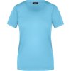 Příjemné dámské tričko s kulatým elastickým výstřihem modrá nebeská