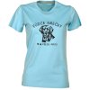 Dámské tričko s potiskem VŮDCE SMEČKY labrador přede mnou světle modrá